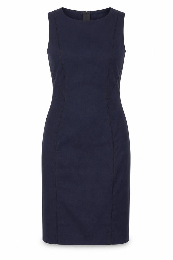 H&M Womens Blue Polyester A-Line Size 6 Round Neck Zip