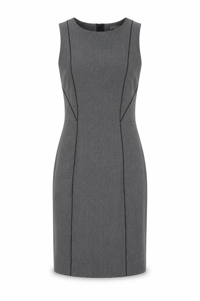 H&M Womens Grey Polyester A-Line Size 6 Round Neck Zip