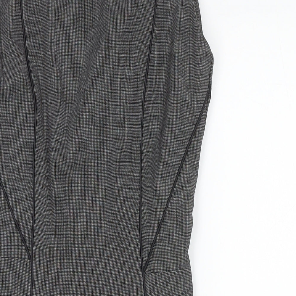 H&M Womens Grey Polyester A-Line Size 6 Round Neck Zip