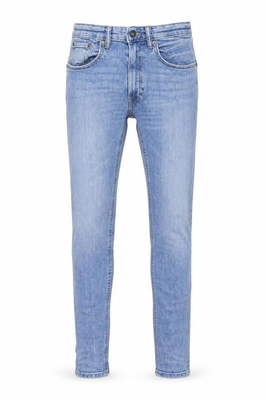 Marks & Spencer Mens Blue Cotton Skinny Jeans Size 28 in L30 in Regular Zip
