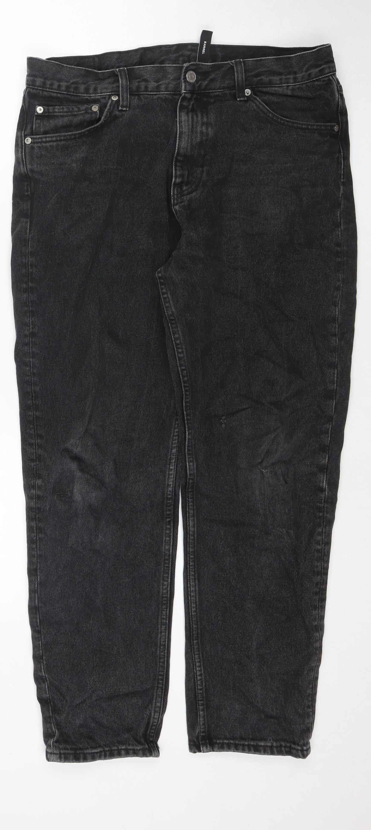 Weekday Womens Black Cotton Mom Jeans Size 31 in L30 in Regular Zip