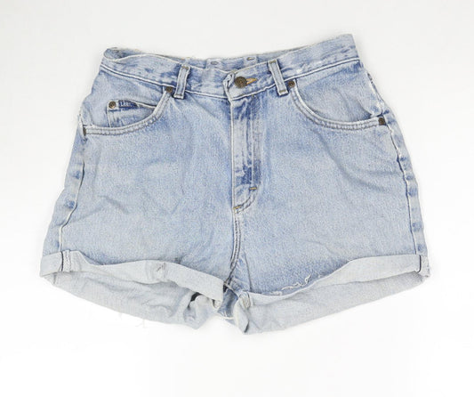Lee Womens Blue Cotton Blend Cut-Off Shorts Size 28 in L3 in Regular Zip