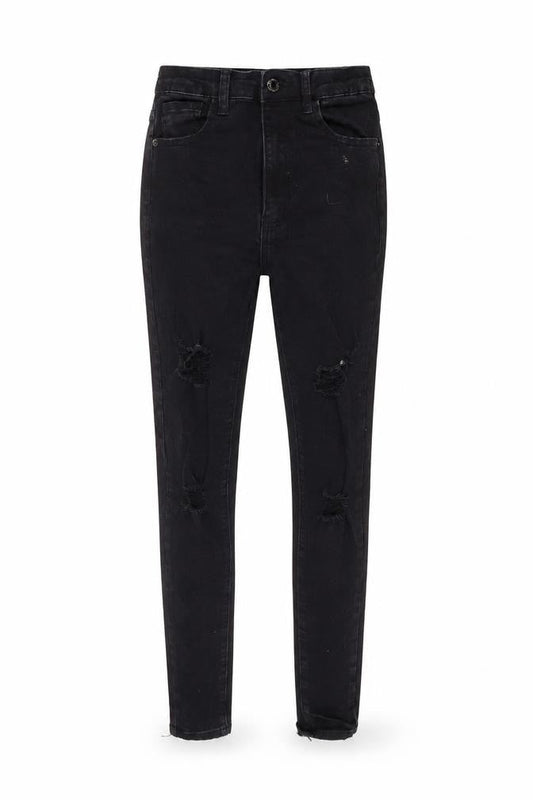 PRETTYLITTLETHING Womens Black Cotton Skinny Jeans Size 8 L25 in Regular Zip