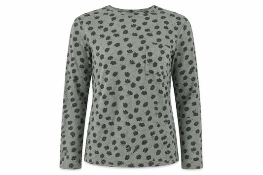 Marks and Spencer Womens Green Floral Cotton Basic Blouse Size 8 Round Neck
