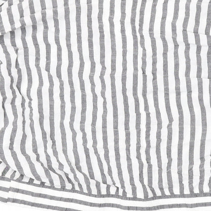 Bershka Womens White Striped Viscose Basic Blouse Size L V-Neck
