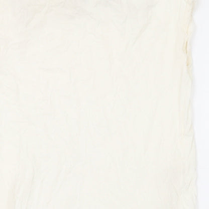 Zara Womens Ivory Cotton Basic T-Shirt Size M Round Neck