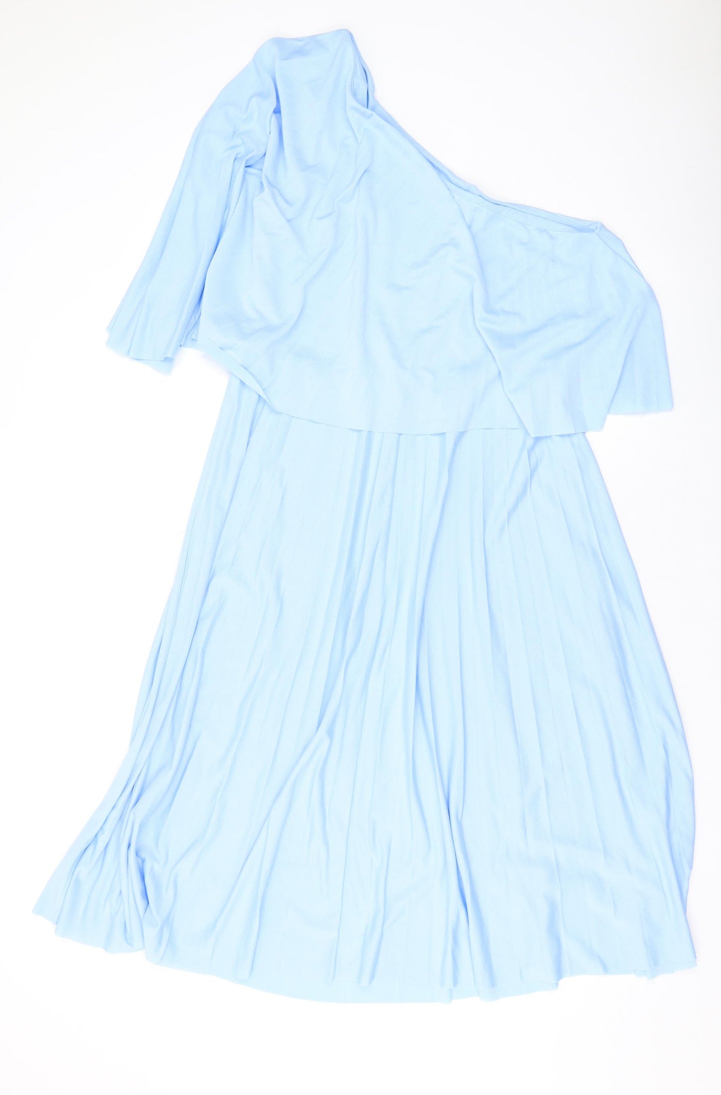 ASOS Womens Blue Polyester A-Line Size 14 Off the Shoulder Pullover