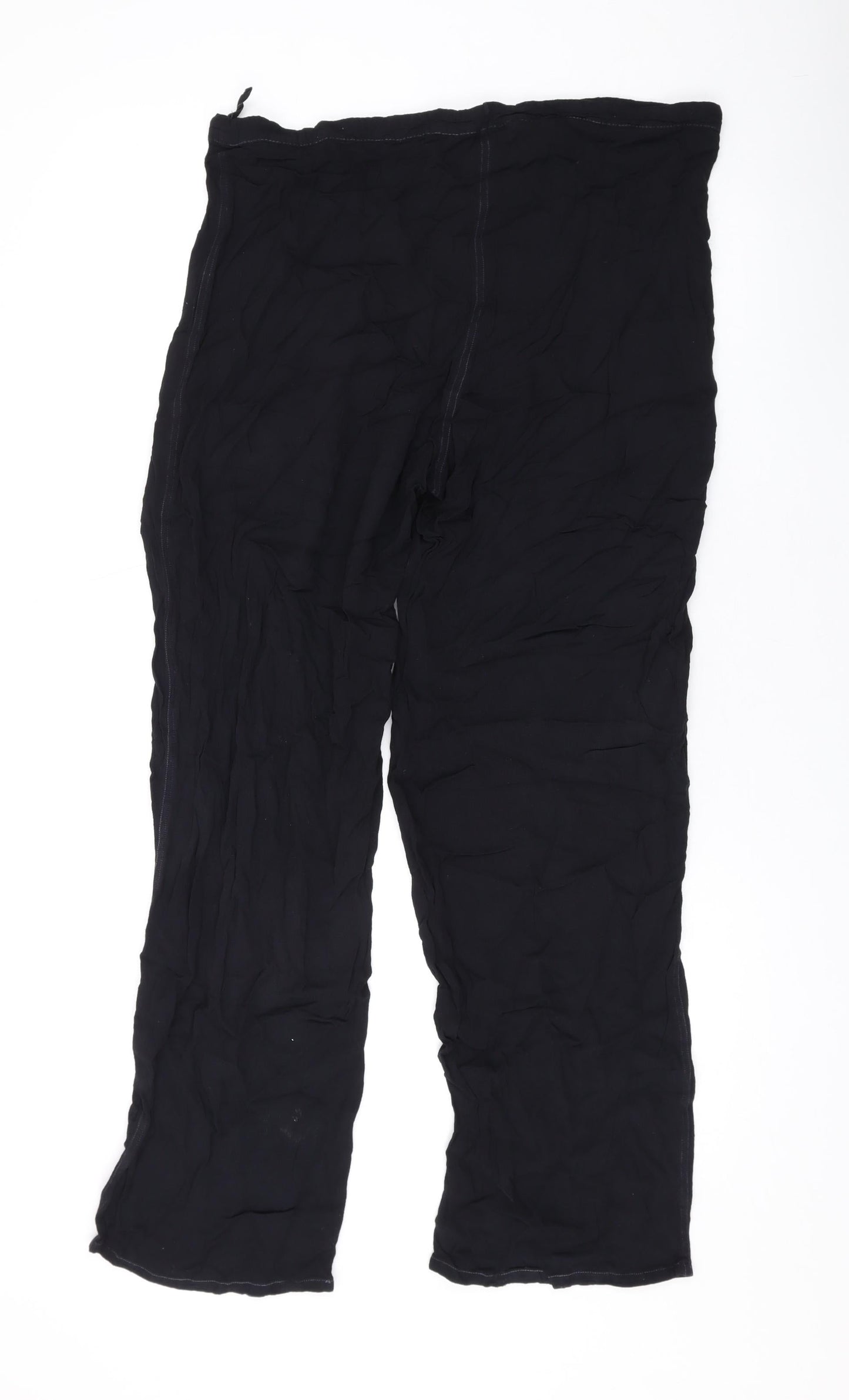 Linea Womens Black Viscose Trousers Size M L27 in Regular Drawstring