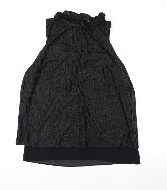 NEXT Womens Black Polyester Basic Tank Size 10 Mock Neck