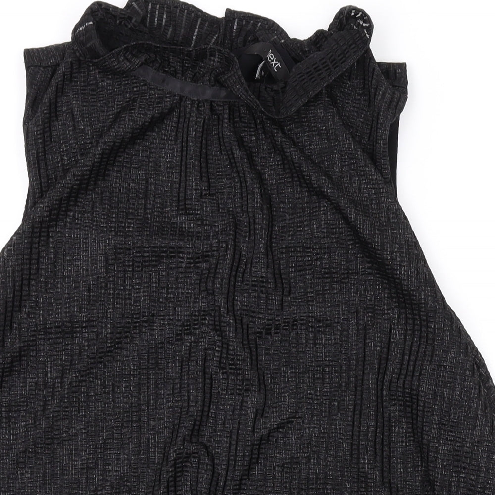 NEXT Womens Black Polyester Basic Tank Size 10 Mock Neck