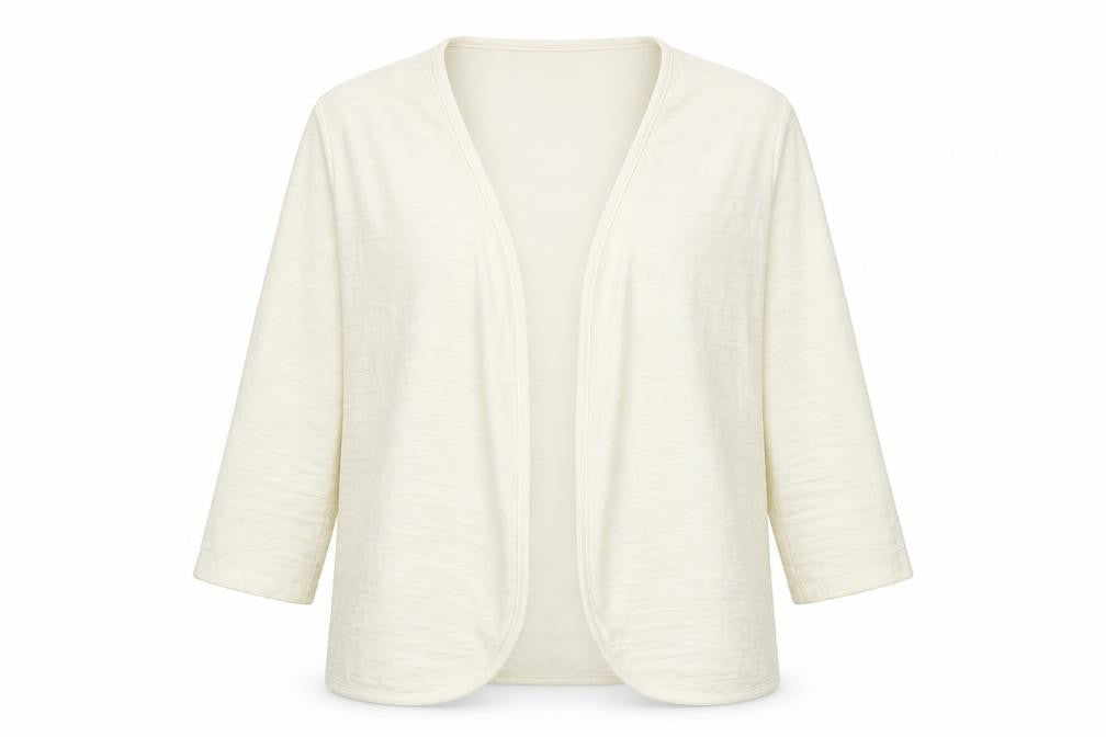 EWM Womens Ivory V-Neck Polyester Cardigan Jumper Size L
