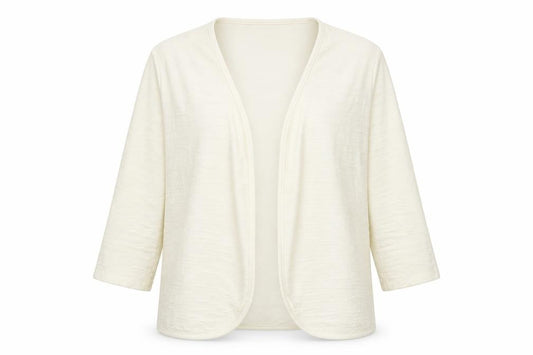 EWM Womens Ivory V-Neck Polyester Cardigan Jumper Size L