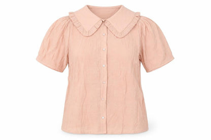 Sofie Schnoor Womens Pink Polyester Basic Button-Up Size XS Collared