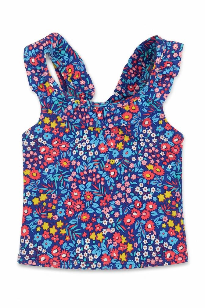 John Lewis Girls Multicoloured Floral Nylon Basic Blouse Size 6 Years Scoop Neck - Swin Top