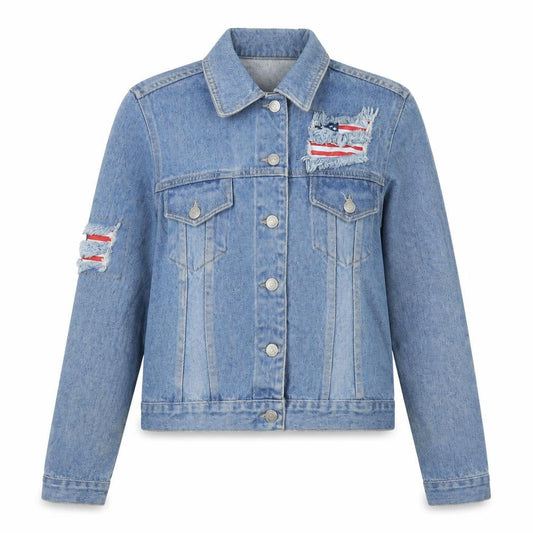 Zoe Womens Blue Jacket Size 10 Button