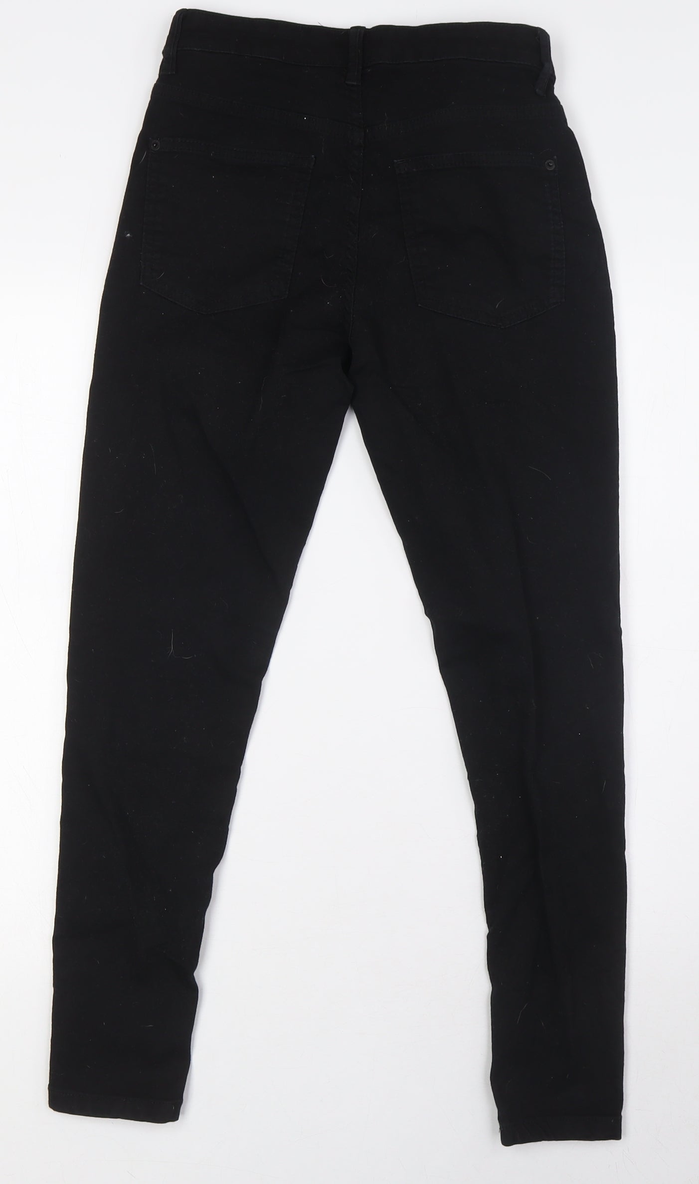 Marks and Spencer Womens Black Cotton Skinny Jeans Size 10 L26 in Regular Zip