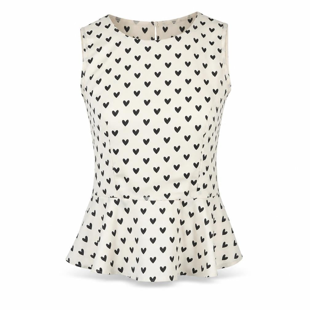 New Look Womens Ivory Geometric Polyester Basic T-Shirt Size 12 Round Neck