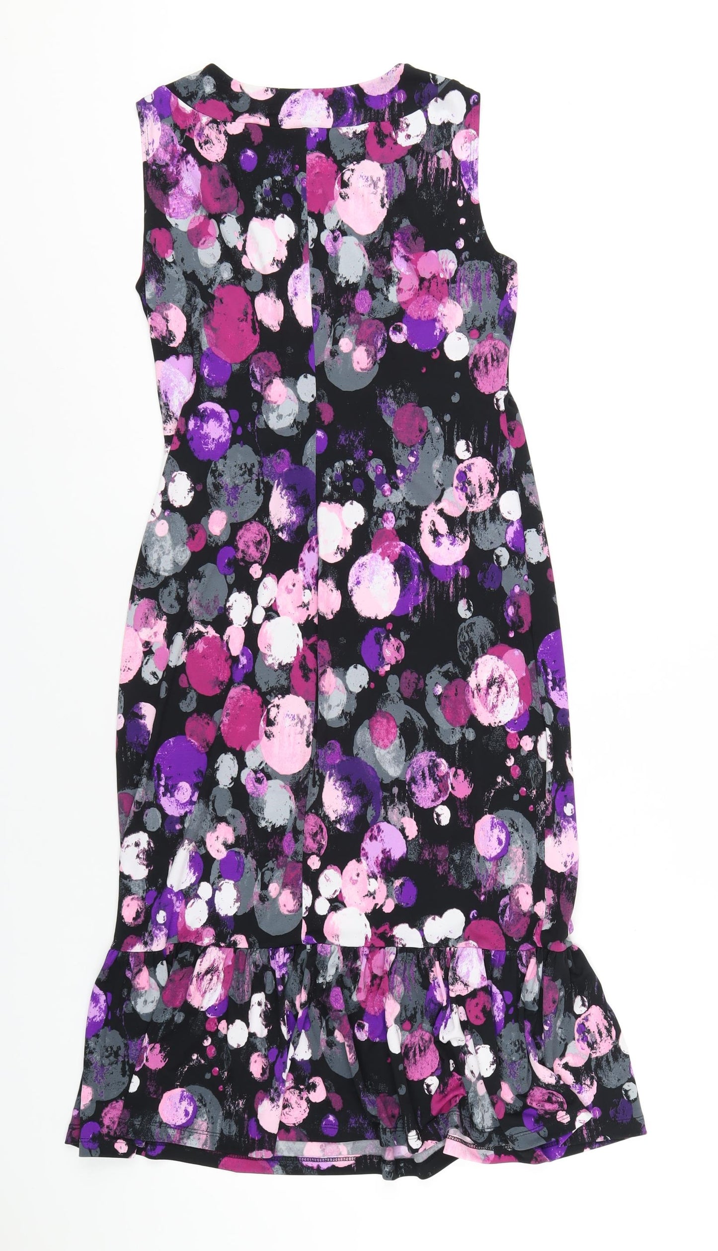Kim & Co Womens Purple Floral Polyester Mermaid Size S Round Neck Pullover