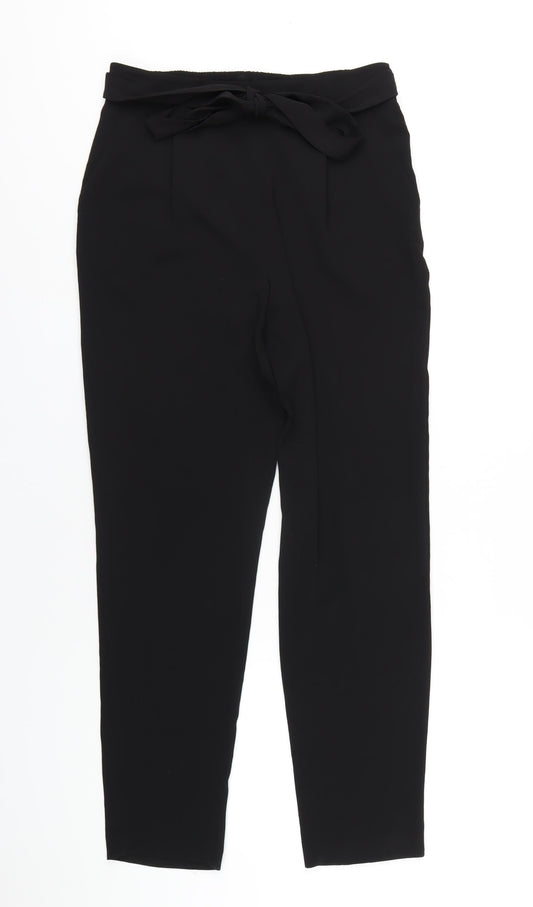 M&Co Womens Black Polyester Trousers Size 10 L29 in Regular