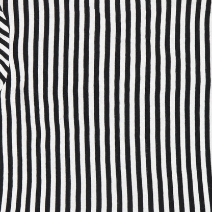 Izabel London Womens Black Striped Polyester Basic T-Shirt Size 12 Round Neck