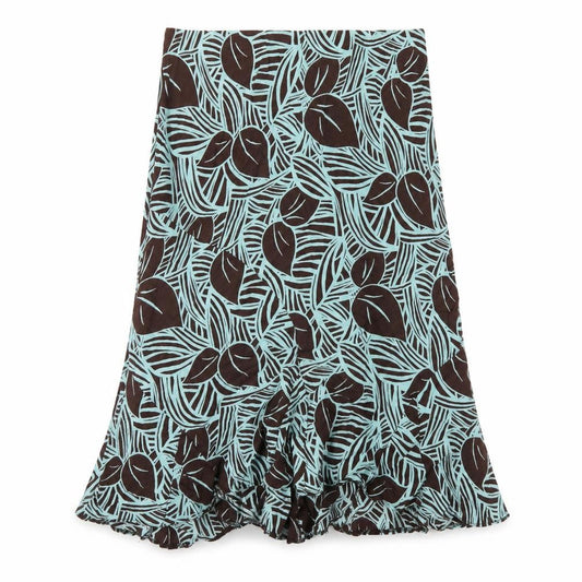 Country Casuals Womens Green Geometric Linen A-Line Skirt Size 18
