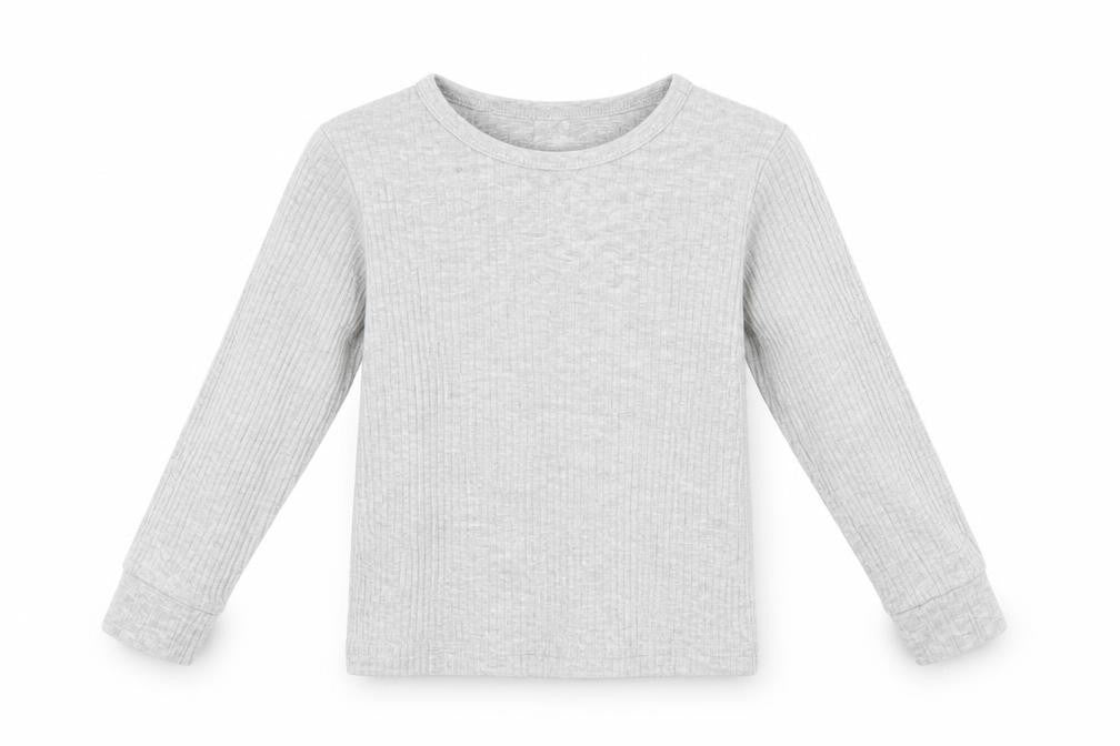 H&M Girls Grey Cotton Basic T-Shirt Size 3 Years Round Neck Pullover