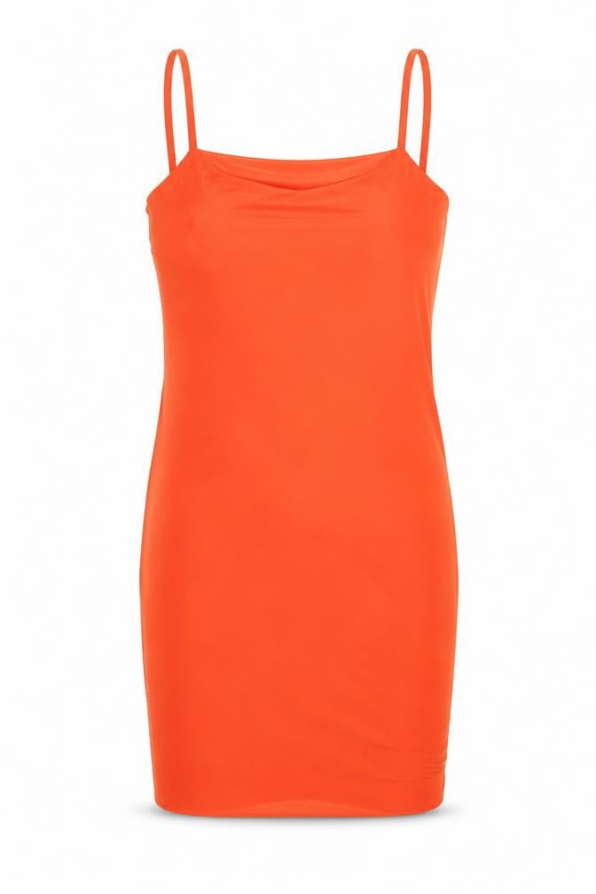 PRETTYLITTLETHING Womens Orange Polyester Mini Size 4 Square Neck Pullover