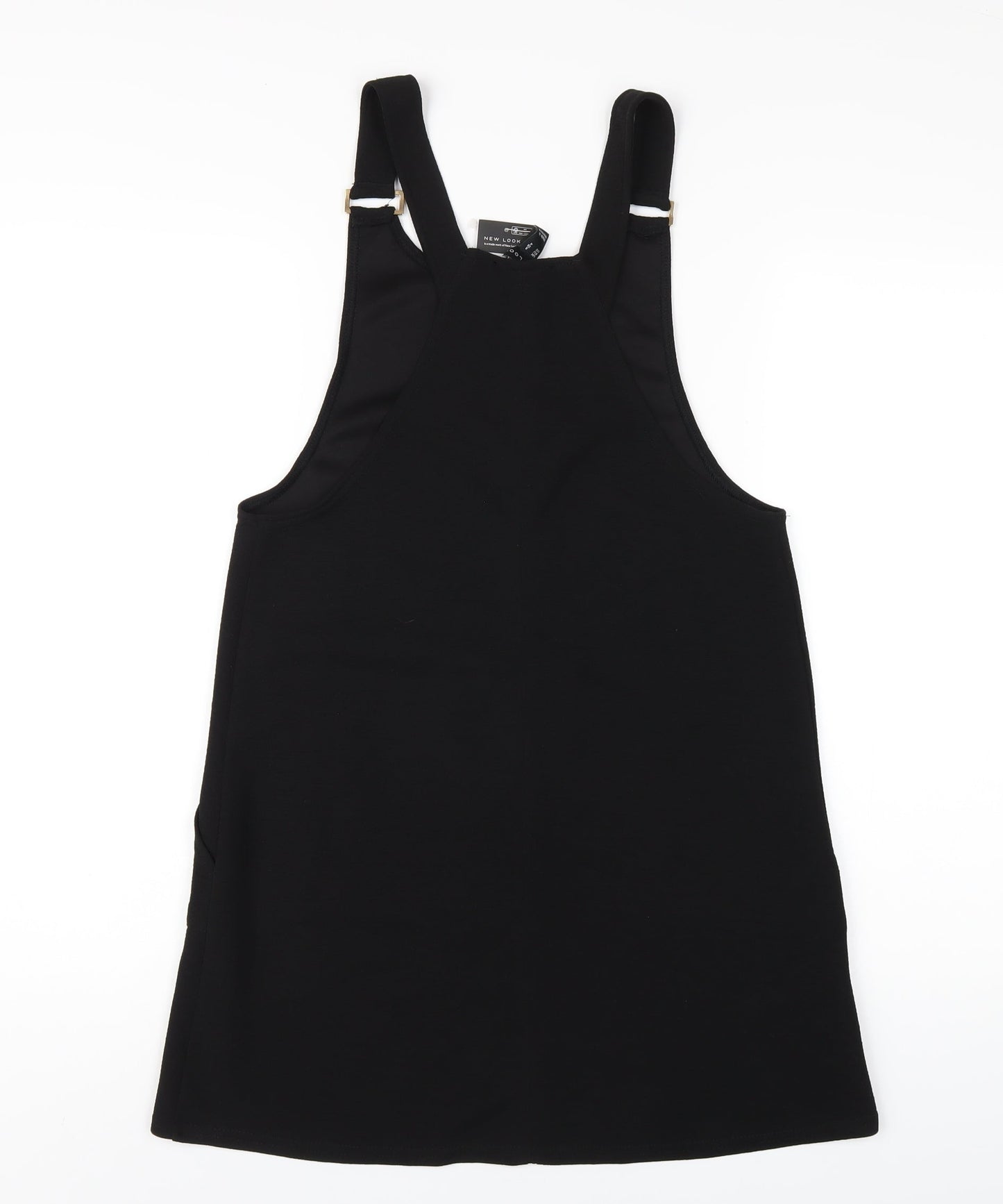 New Look Womens Black Polyester A-Line Size 8 Round Neck Pullover
