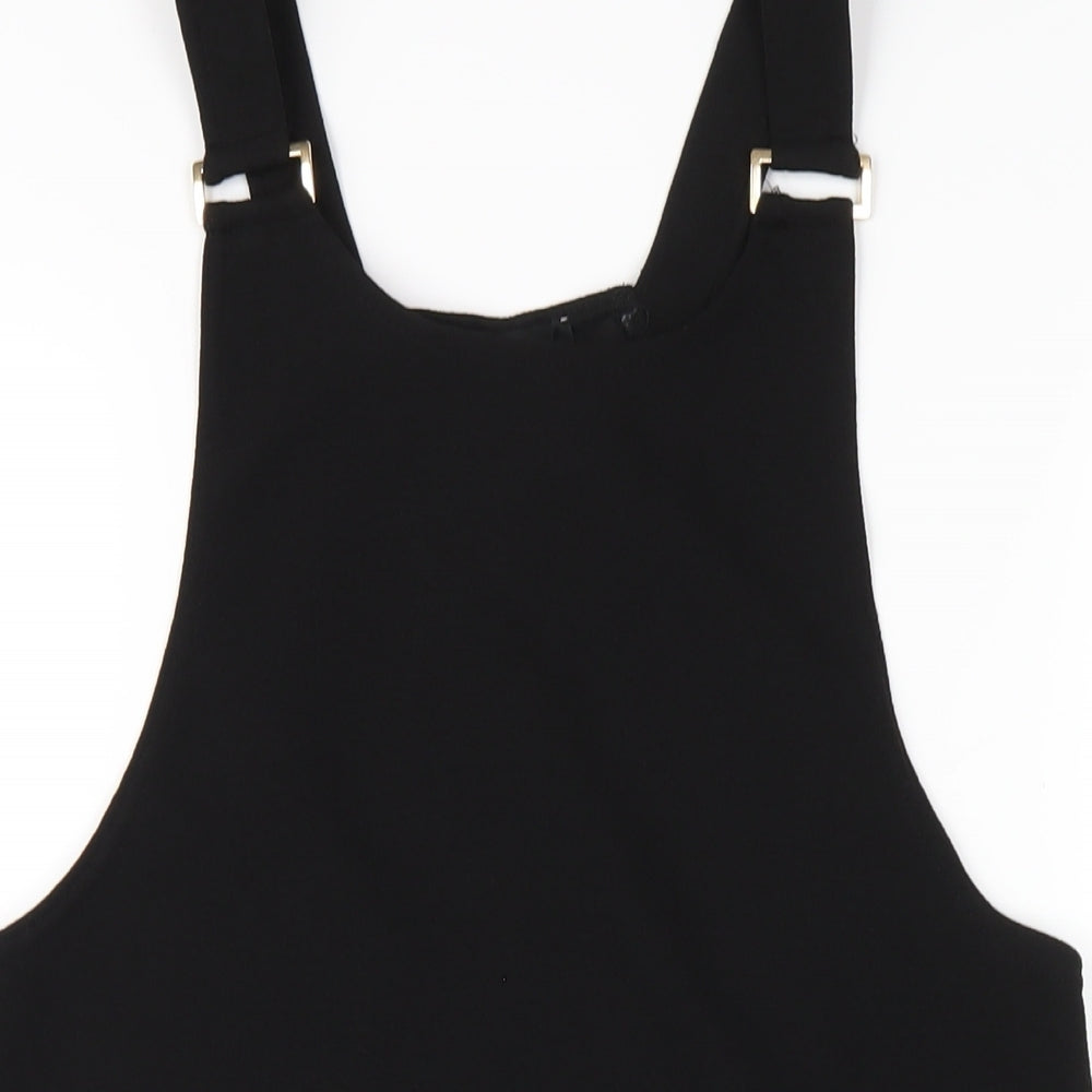 New Look Womens Black Polyester A-Line Size 8 Round Neck Pullover