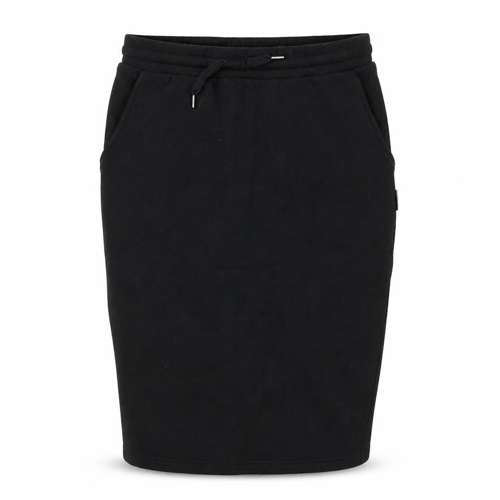 Izzue Womens Black Cotton Straight & Pencil Skirt Size S Drawstring