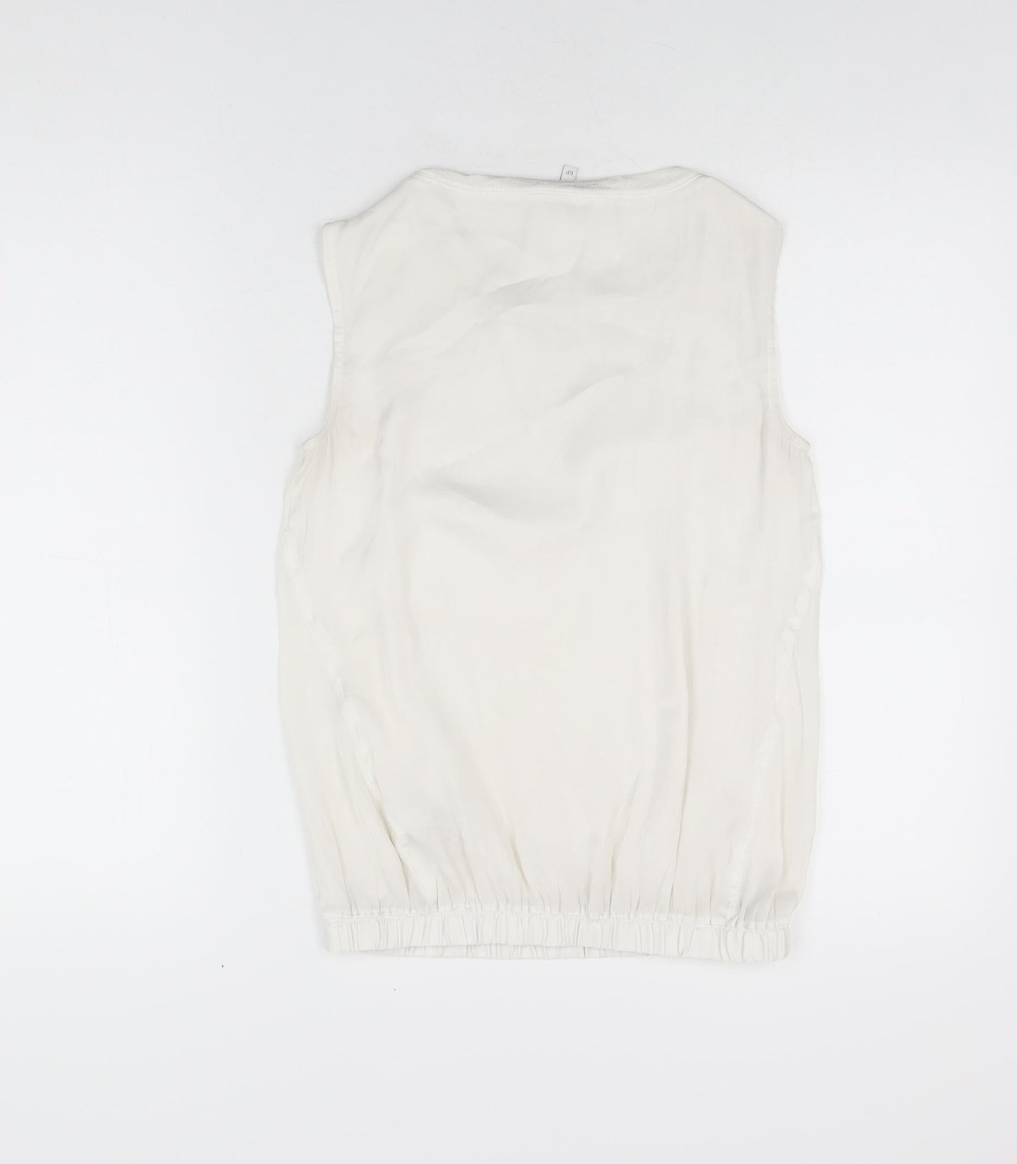 NEXT Womens White Polyester Basic Blouse Size 6 Round Neck