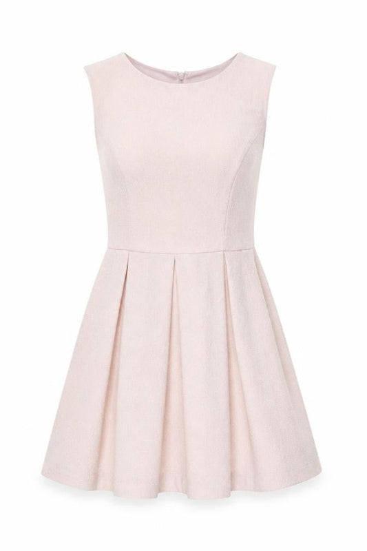 Forever 21 Womens Pink Polyester Skater Dress Size S Round Neck Zip