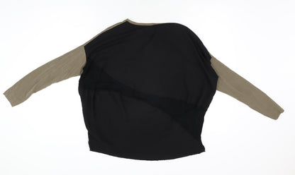 Zara Womens Black Polyester Basic T-Shirt Size S Round Neck