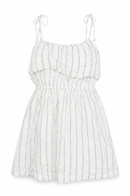 Next Womens White Striped Viscose Skater Dress Size 10 Square Neck Pullover