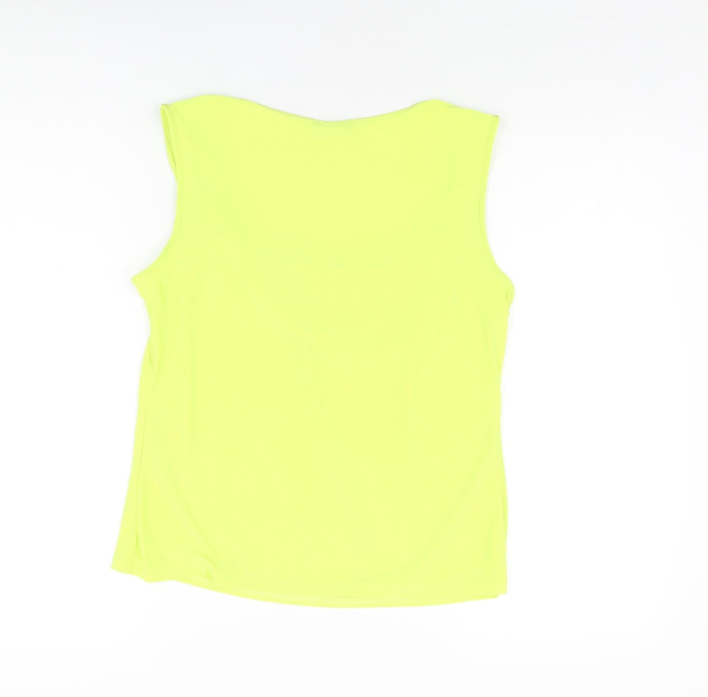 Roman Womens Yellow Polyester Basic T-Shirt Size 16 Cowl Neck