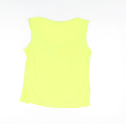 Back view of Roman women’s yellow polyester basic t-shirt, size UK 16, cowl neck