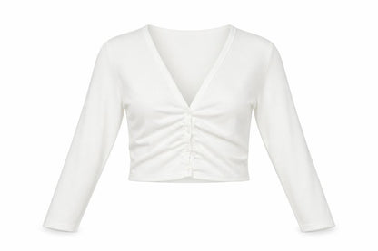 Zara Womens White Polyester Basic Button-Up Size M V-Neck
