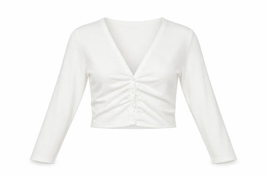 Zara Womens White Polyester Basic Button-Up Size M V-Neck