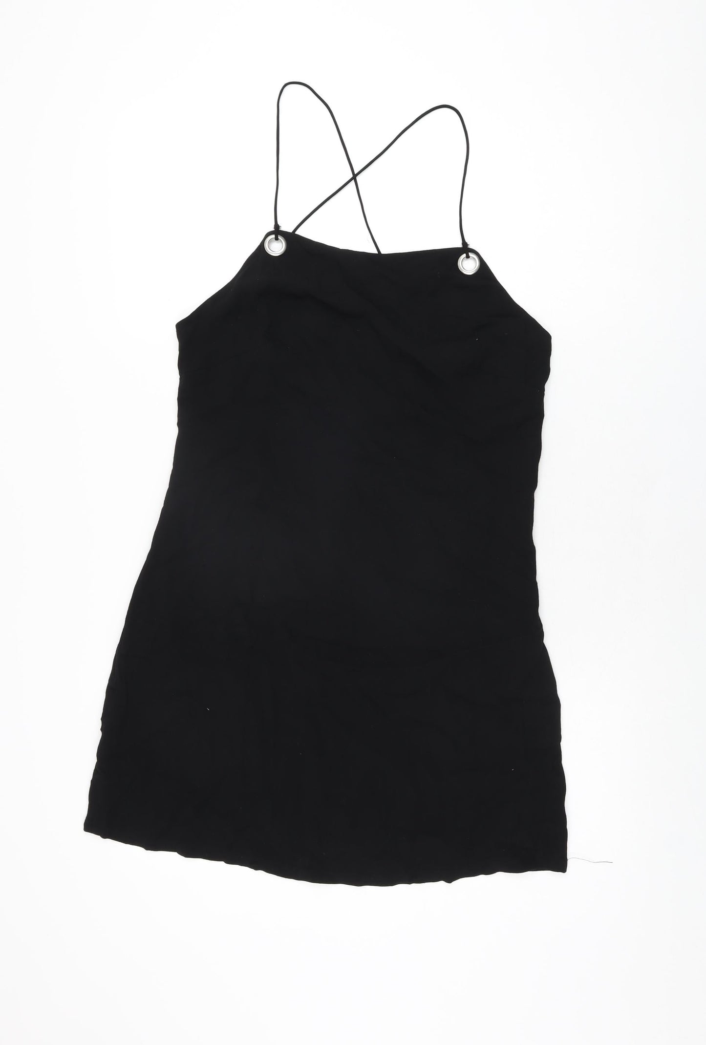 Urban Outfitters Womens Black Viscose Mini Size M Square Neck Zip