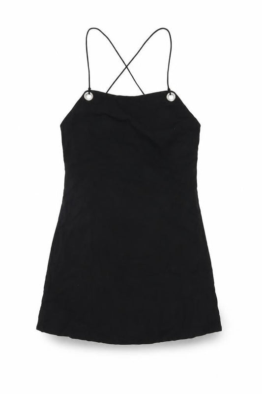 Urban Outfitters Womens Black Viscose Mini Size M Square Neck Zip