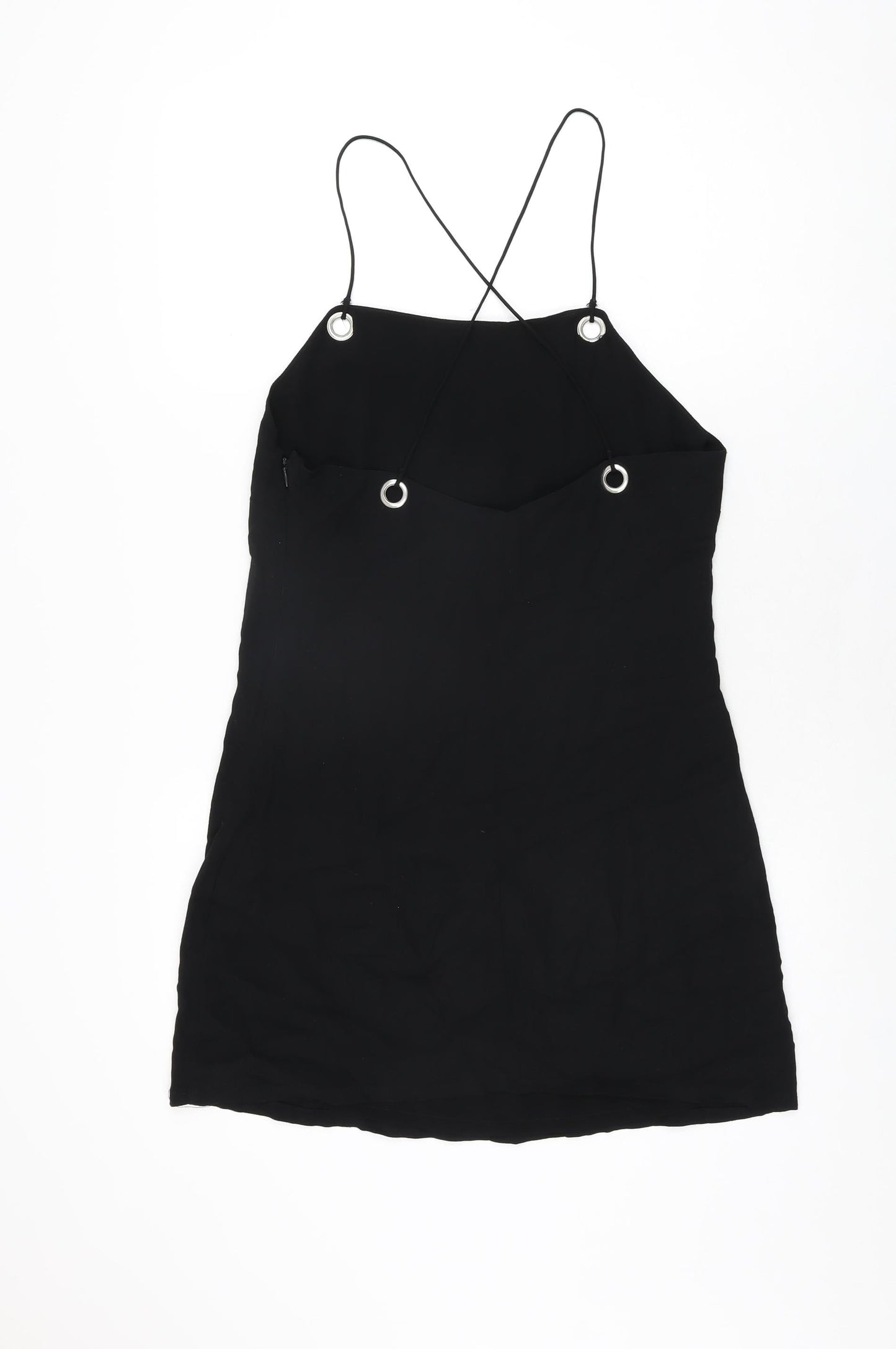 Urban Outfitters Womens Black Viscose Mini Size M Square Neck Zip