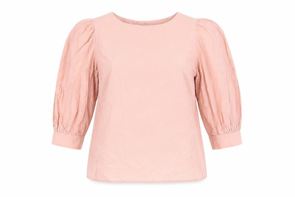 VILA Womens Pink Cotton Basic T-Shirt Size 8 Boat Neck