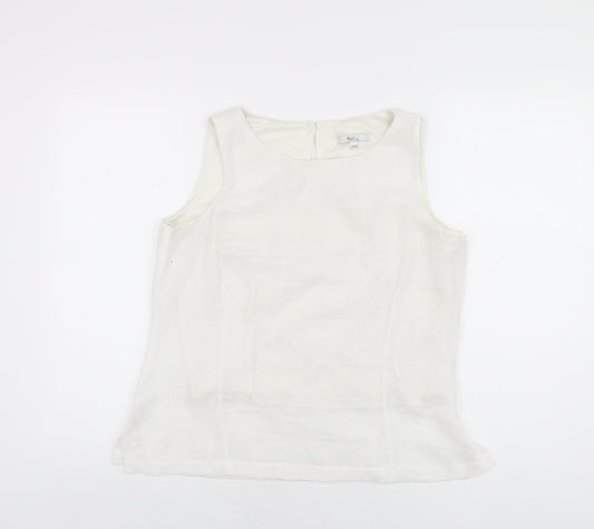 Klass Womens White Polyester Basic T-Shirt Size 14 Scoop Neck