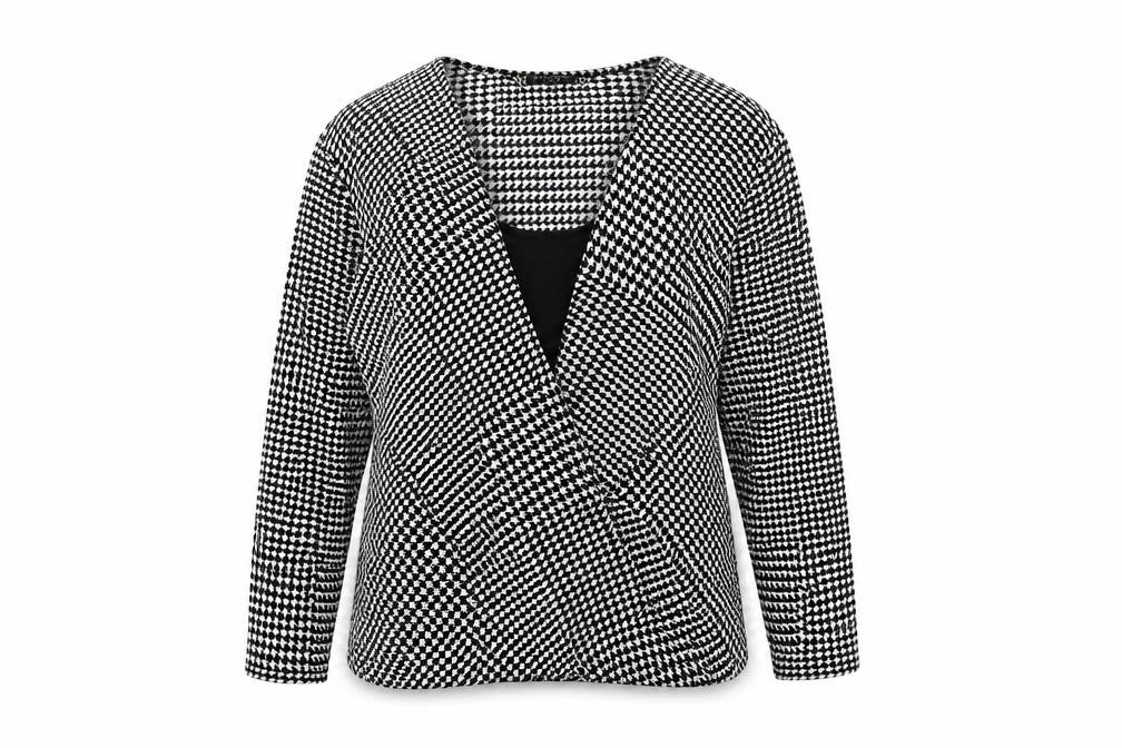 Principles Womens Black Geometric Polyester Basic T-Shirt Size 16 V-Neck