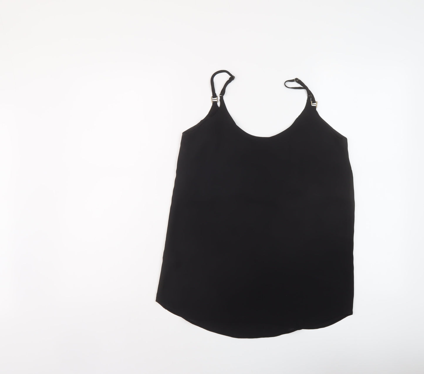 Dorothy Perkins Womens Black Polyester Basic Tank Size 6 Round Neck