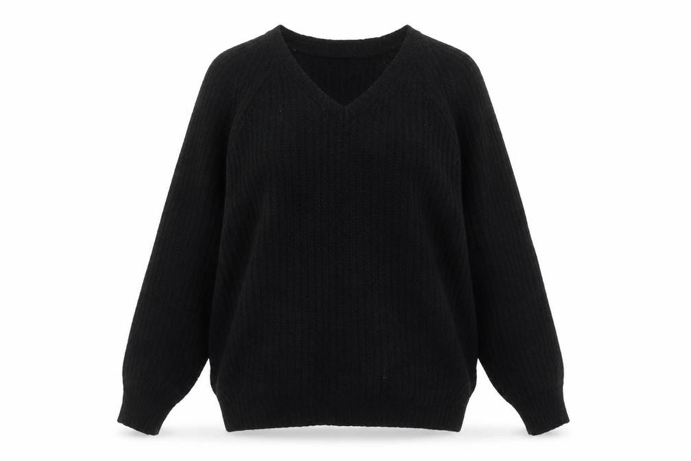 Gap Womens Black V-Neck Acrylic Pullover Jumper Size M