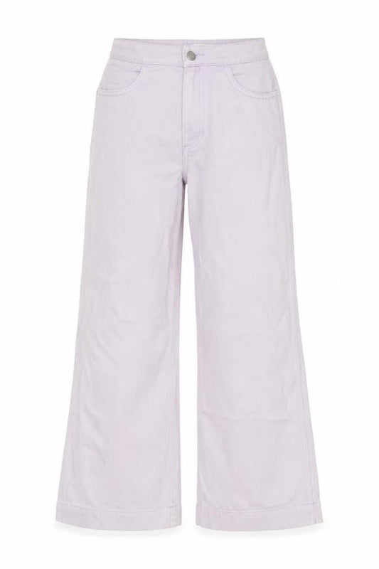 Weekday Womens Purple Cotton Wide-Leg Jeans Size 8 L25 in Regular Button