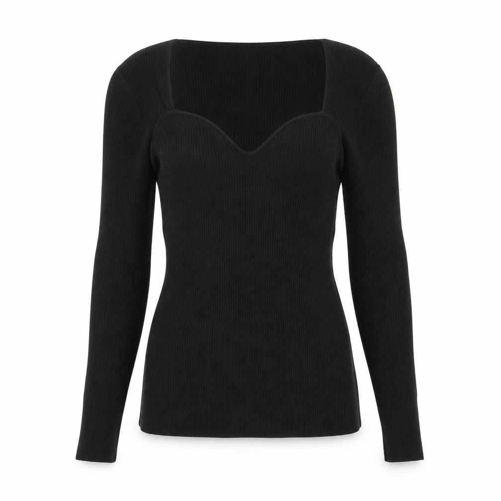 H&M Womens Black Square Neck Polyester Pullover Jumper Size M - Stretch