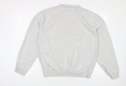 Topman Mens Grey Cotton Pullover Sweatshirt Size L - Oversized