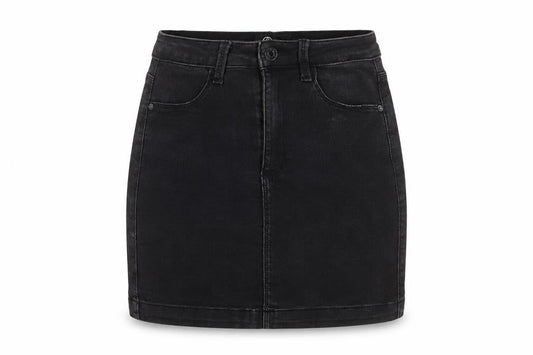 Missguided Womens Black Cotton A-Line Skirt Size 8 Zip